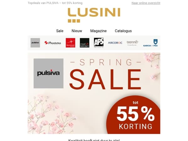 PULSIVA Spring Sale: tot 55% korting voor horeca!