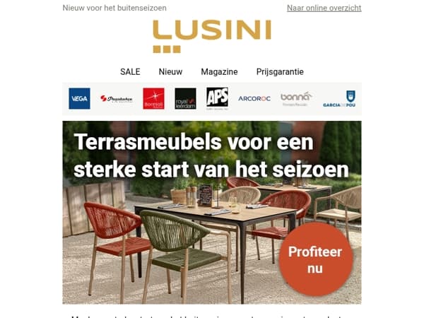 Het buitenseizoen begint: nieuw terrasmeubilair met voordeel