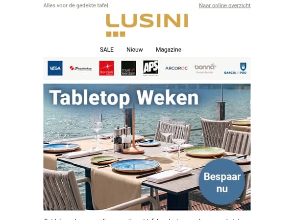 Tabletop Weken: tot 20% korting op professionele kwaliteit
