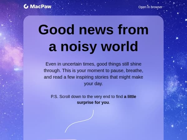 Feel-good news to brighten your day