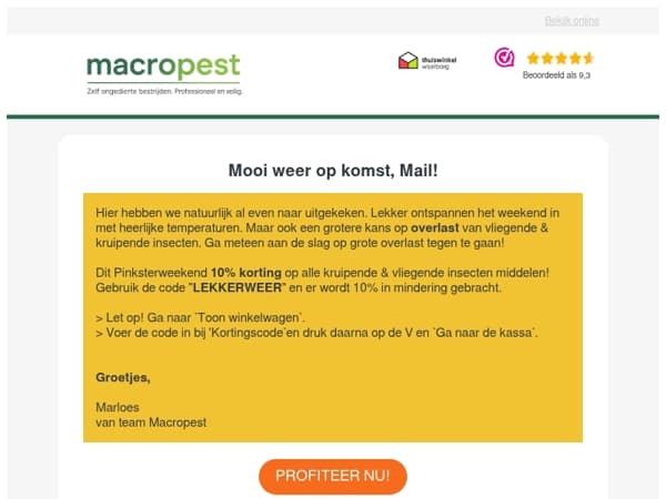 Mooi weer op komst = krielen van (ongewenste) insecten