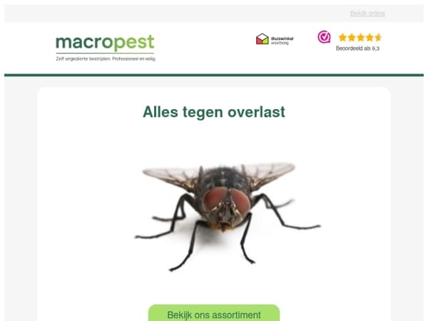 Warm weer op komst; wees voorbereid op overlast van ongewenste vliegen