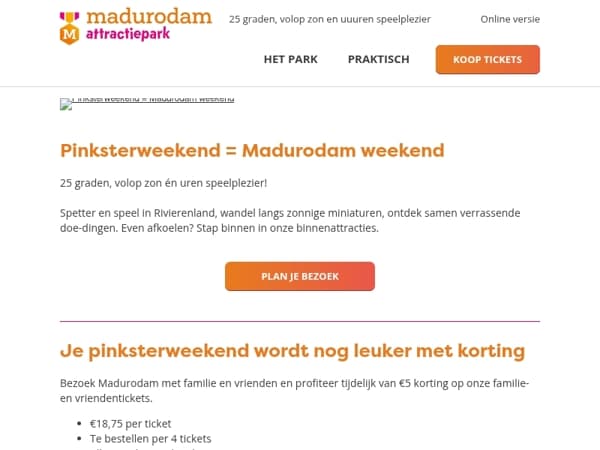Pinkster weekend = Madurodam weekend