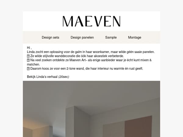 Akoestiek + design? Zo loste Linda het op