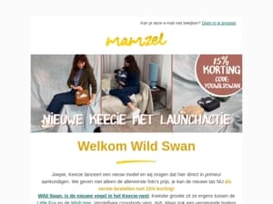 NIEUW: Keecie handtas Wild Swan 🦢 - Launch korting deze week!