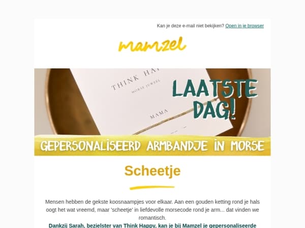 Laatste kans voor je persoonlijke armband in morse code