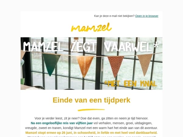 BREAKING - Aan alles komt een einde, ook aan mamzellige liedjes....