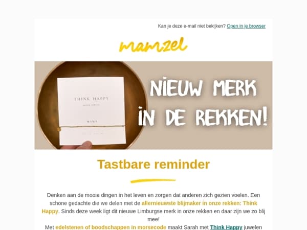 Nieuw juwelenmerk in de rekken: 'Think Happy' 🌟 met gemstones en morsecode