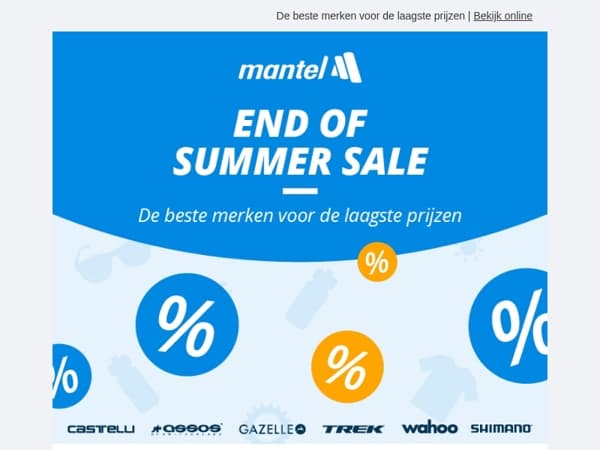 Hoge korting in de End of Summer Sale! 🌞