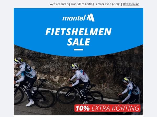 Speciaal voor jou: 10% extra korting op alle fietshelmen! 🚨