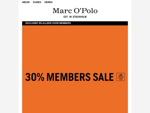 LAATSTE KANS: 30% MEMBERS SALE