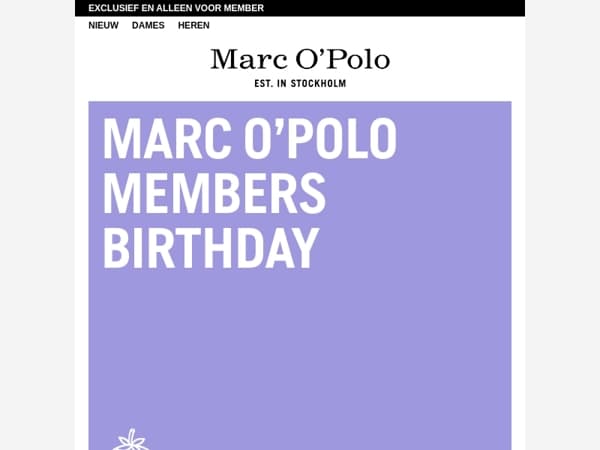 Marc O'Polo Verjaardag leden - vier met ons mee!