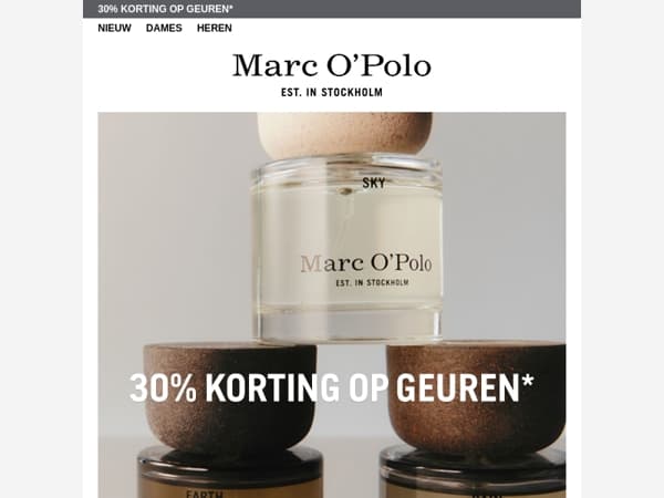 30% korting op onze unisex eaux de parfum