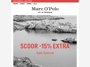 15% SALE SPECIAL - tot morgen!