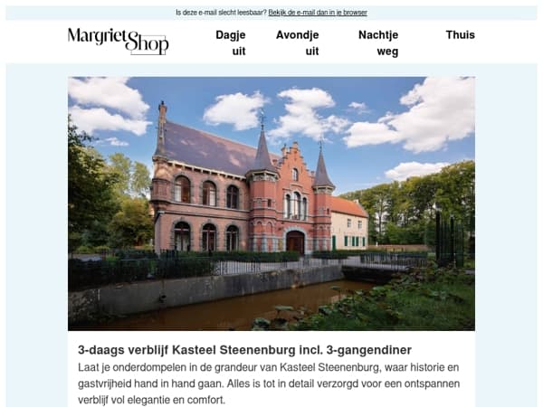 Laat je onderdompelen in de grandeur van Kasteel Steenenburg