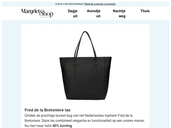 Ontdek de stijlvolle tas van Fred de la Bretoniere