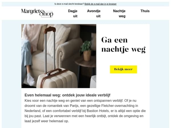 Nachtjes weg: Ontsnap met korting