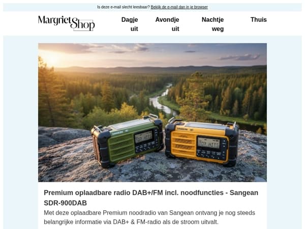 Wees voorbereid op iedere situatie met onze oplaadbare radio's