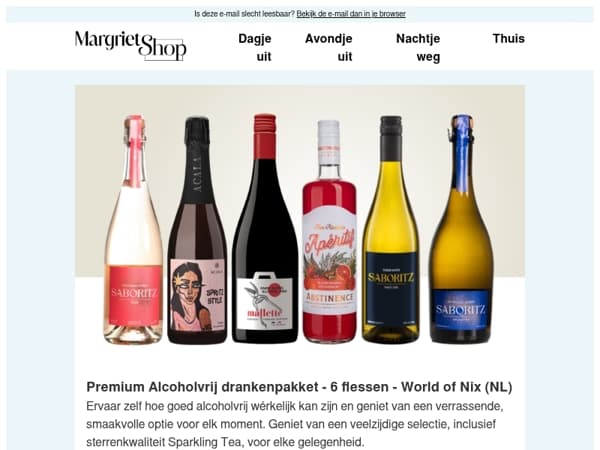 Probeer onze uitgebreide selectie alcoholvrije dranken