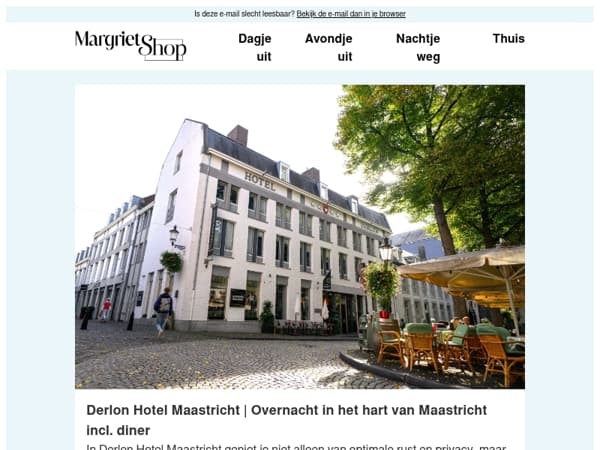 Overnacht in het hart van Maastricht inclusief diner