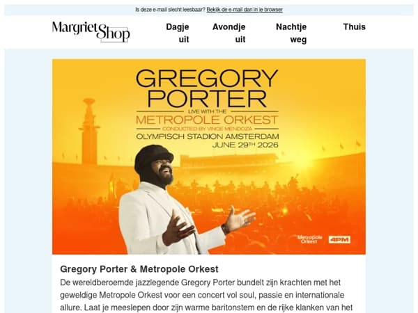 Geniet van een exclusief concert van Gregory Porter