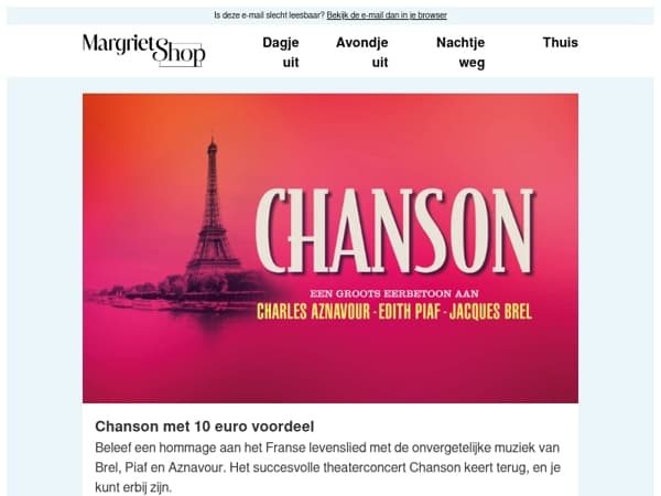 Raak in vervoering van de mooiste chansons