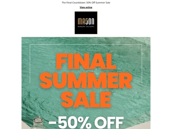 Final Summer Sale -50% off