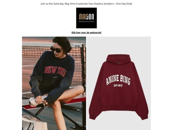 Ready for a sporty weekend! With Anine Bing, Diadora, Ganni and Sporty & Rich