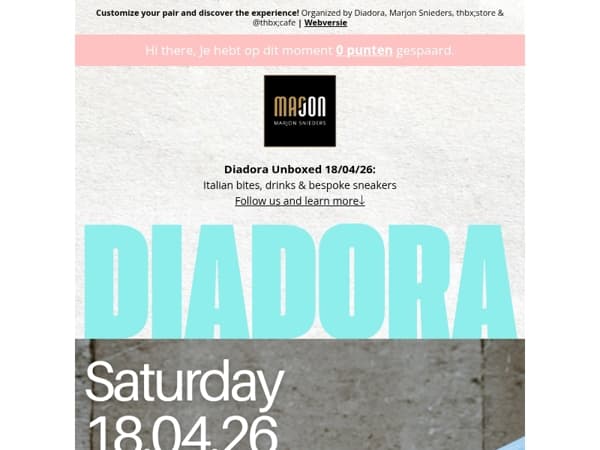 You’re invited to Diadora Unboxed – 18 April in Roermond