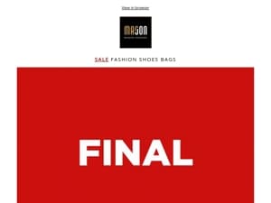 FINAL SALE -50% EVERYTHING!