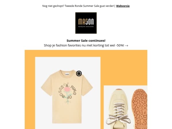 Summer Sale Continues! Nog meer korting op nog meer items!