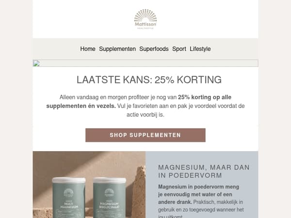 Laatste kans: 25% korting op jouw favorieten 🌿