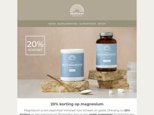 Laatste kans: 20% korting op magnesium + gratis roomspray! 🩵