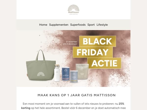 Je maakt nog steeds kans op 1 jaar gratis Mattisson 💚