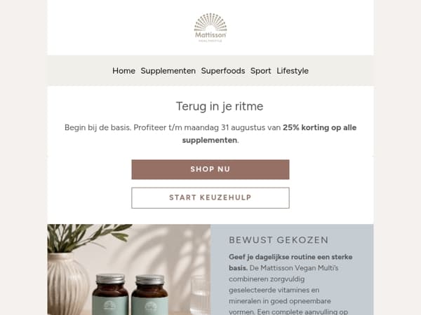 Start je routine opnieuw met 25% korting 💚
