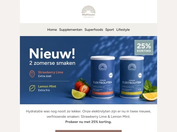 Ontdek onze nieuwe elektrolyten smaken🍓🌿