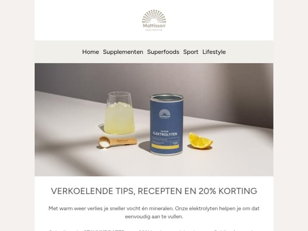 Verkoelende tips, recepten én 20% korting