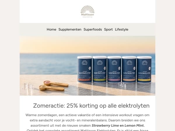 ☀️ Zomeractie: 25% korting op alle elektrolyten