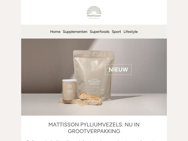 Nieuw: Psylliumvezels, nu in handige pouchzak 🌿