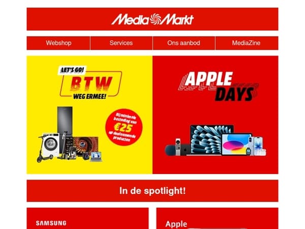 BTW weg ermee! Profiteer op heel veel producten.