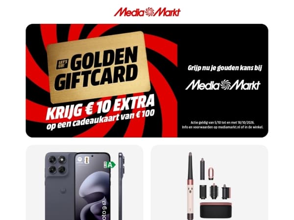 Krijg €10 cadeau op een cadeaukaart van €100