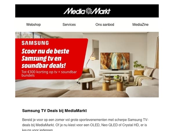 Beste Samsung TV en Soundbar deals van MediaMarkt