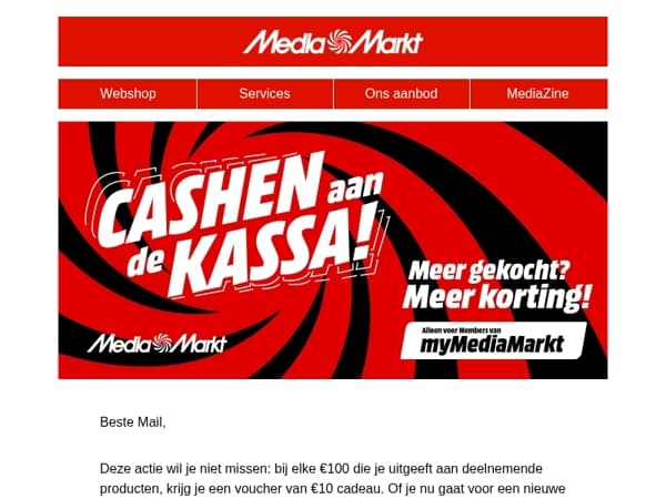 Shoptotaal van €100? Dan krijg je €10 cadeau
