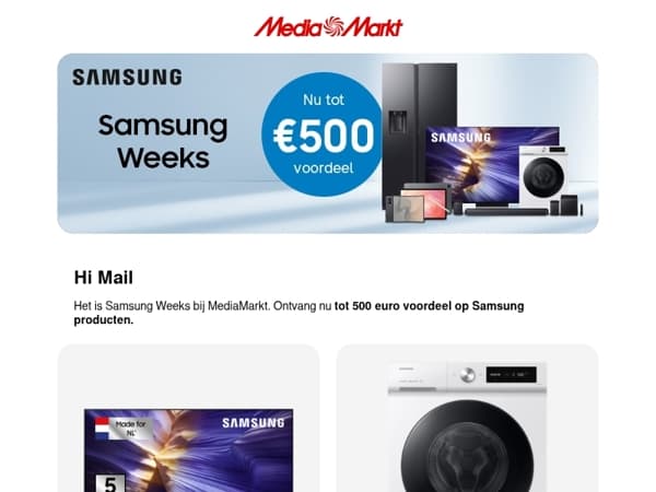 Tot €500 voordeel bij Samsung Weeks