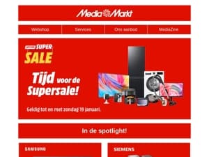 Tijd voor de Supersale! Scoor jouw favorieten voor minder.
