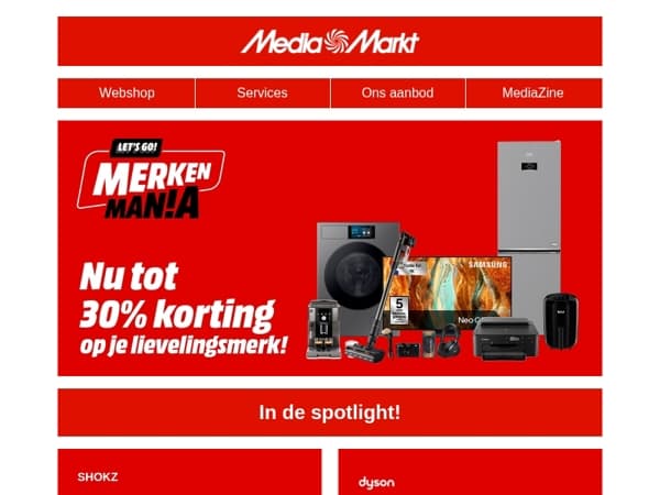 Tot 30% voordeel op je favoriete merken