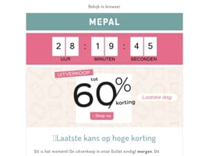 UITVERKOOP | Laatste kans op kortingen tot 60%!