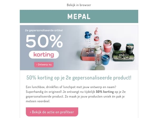 50% korting op je 2e gepersonaliseerde product!