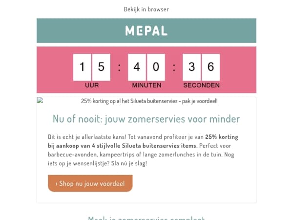 3+1 gratis op Silueta servies eindigt vanavond!