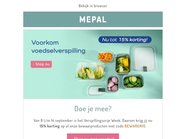 15% korting op bewaardozen